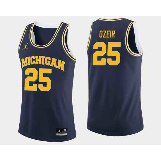 Men Michigan Wolverines Naji Ozeir Navy College Basketball Jersey